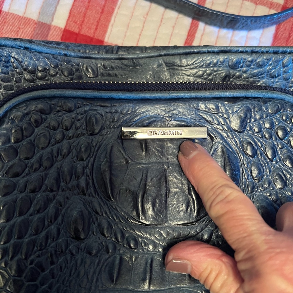 Brahmin Blue Crocodile Embossed Women's Bag